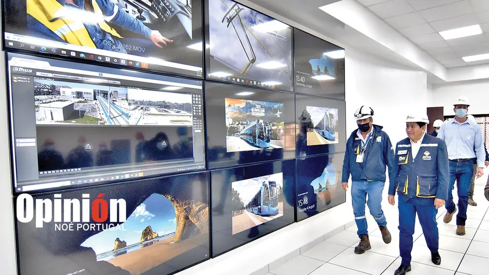 Autoridades inspeccionan la sala de monitoreo de Mi Tren. NO&Eacute; PORTUGAL