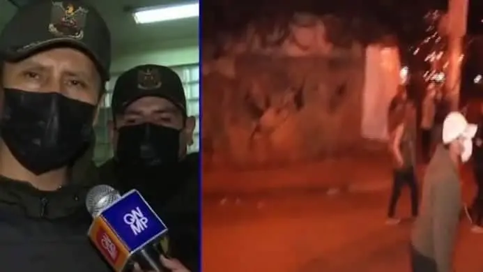 El comandante de la Polic&iacute;a de La Paz, Ismael Villca. Del otro lado, desmanes en Villa F&aacute;tima. ABI