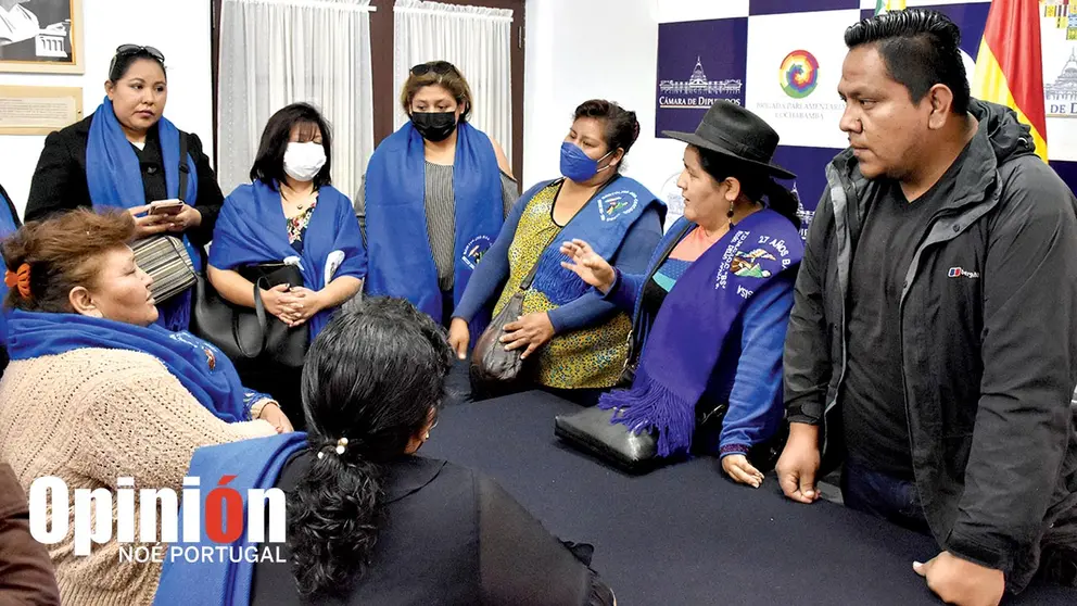 Representantes del MAS-IPSP en Cercado, Cochabamba, este 22 de agosto. NO&Eacute; PORTUGAL