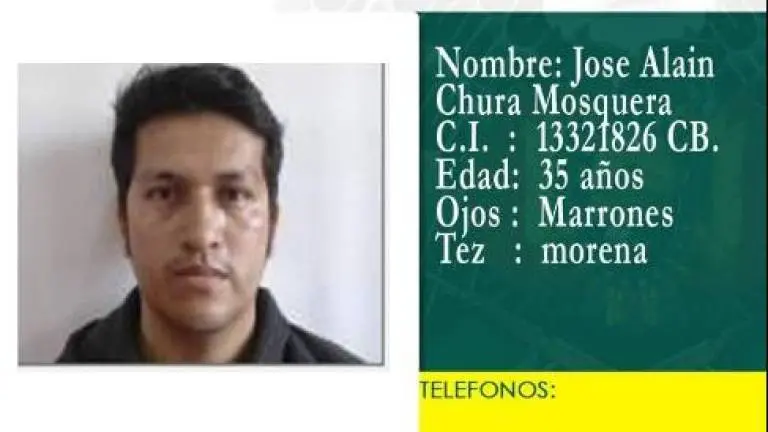 Jos&eacute; Alain Chura, reo buscado tras fugarse de El Abra.