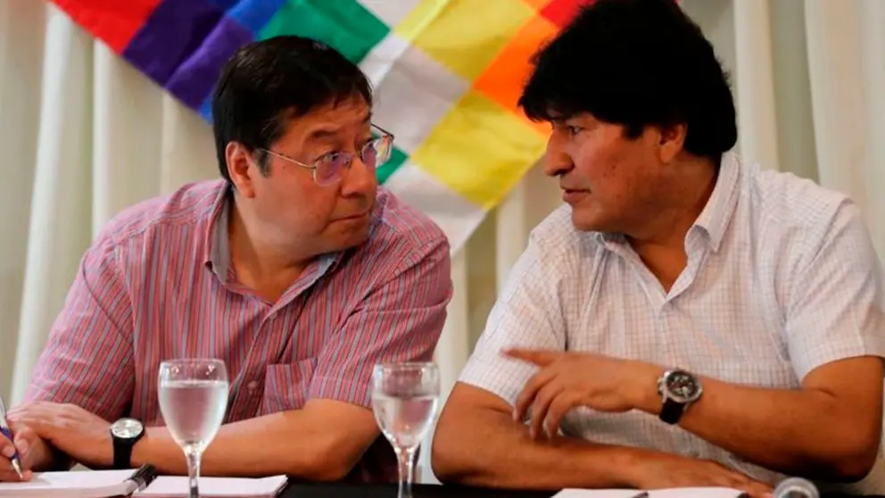El presidente de Estado, Luis Arce y el l&iacute;der del MAS, Evo Morales./ DICO SOL&Iacute;S