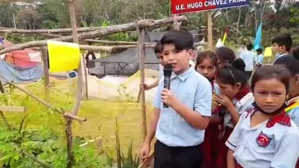 Ni&ntilde;os de Chimor&eacute; presentan sus huertos escolares. CAPTURA RKC