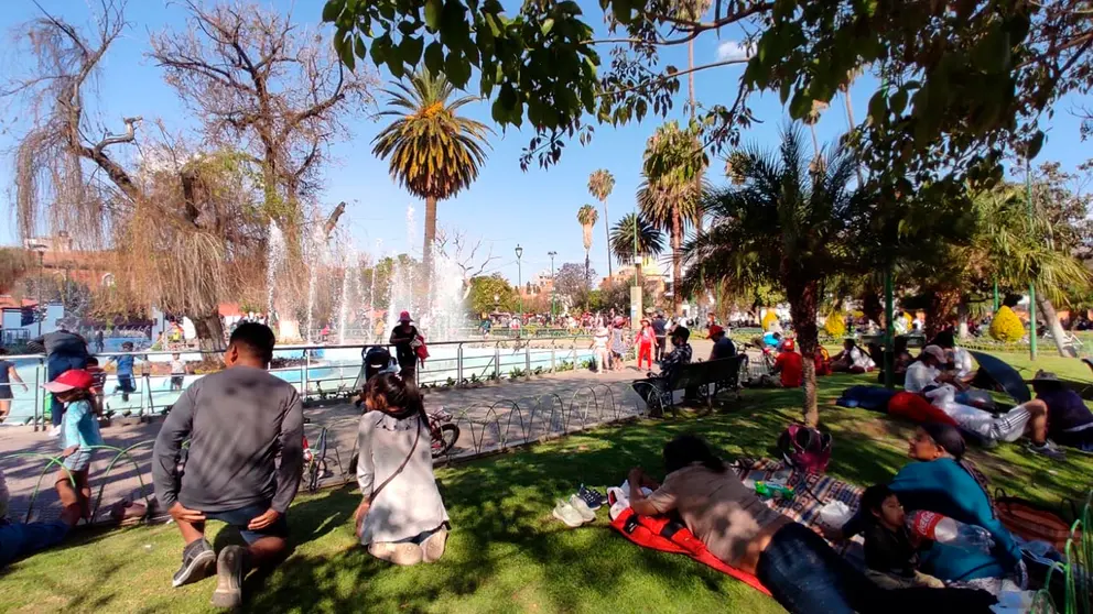Adultos, ni&ntilde;os y j&oacute;venes que se dieron cita en la plaza Col&oacute;n para participar de las actividades por el D&iacute;a del Peat&oacute;n. NO&Eacute; PORTUGAL.