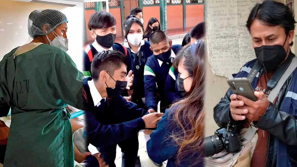 Imagen referencial de una doctora, estudiantes y el fot&oacute;grafo de OPINI&Oacute;N. ARCHIVO