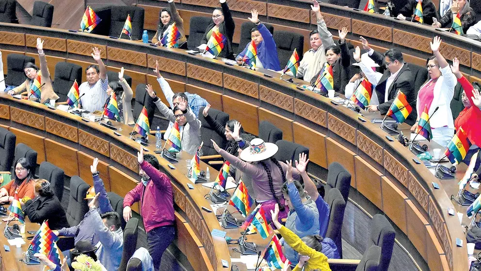 Imagen referencial de una sesi&oacute;n de la Asamblea Legislativa Plurinacional (ALP). APG