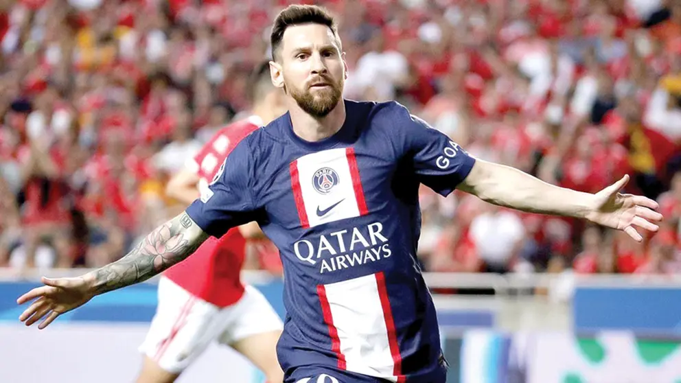 Messi celebra el gol que anot&oacute; ayer en Portugal. MESSI.COM