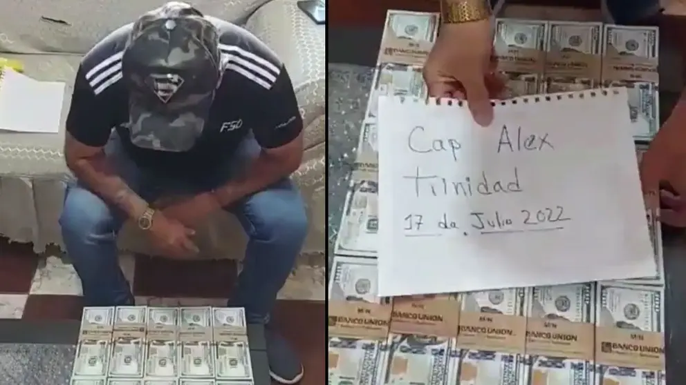 El sujeto que exhib&iacute;a una cuantiosa cantidad de dinero mediante videos.