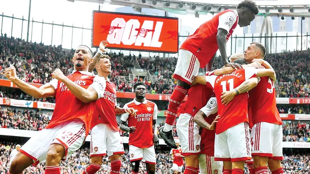 Jugadores del Gunner festejan una conquista. INSTAGRAM ARSENAL