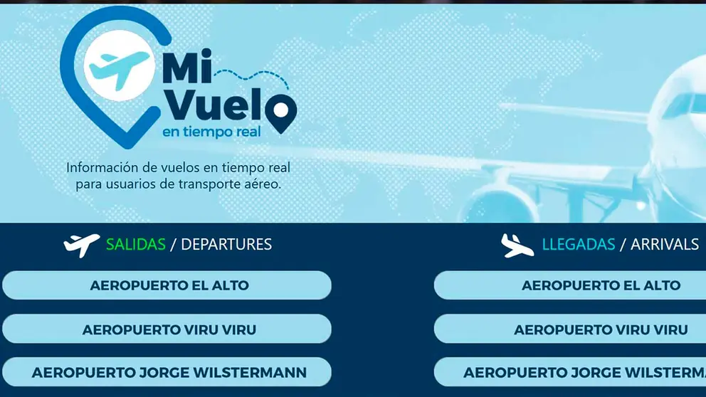 Sitio web Mi Vuelo. Captura