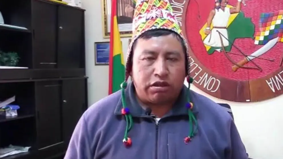 Eber Rojas, ejecutivo de la Confederaci&oacute;n de Trabajadores Campesinos de Bolivia (CSUTCB)./ apcbolivia