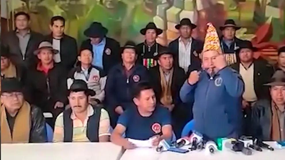 El ejecutivo de la Csutcb, Eber Rojas. CAPTURA DE VIDEO