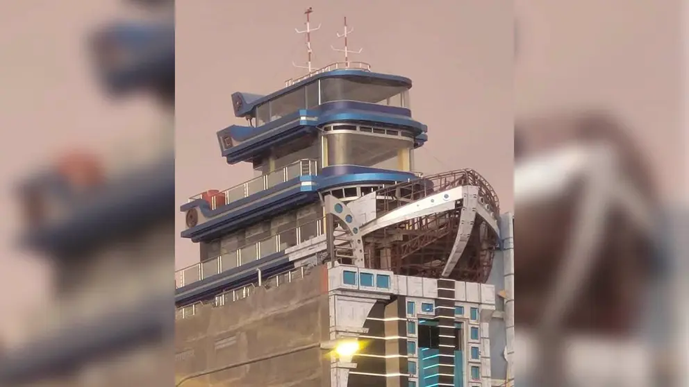 El edificio con la construcci&oacute;n de un barco en El Alto. Ayg&uuml;n Digital Noticias