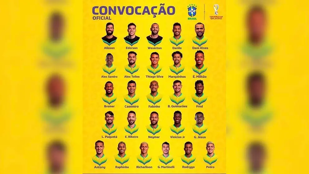 Imagen de la convocatoria oficial de Brasil.