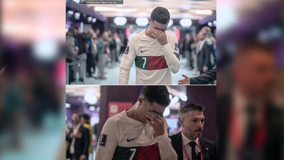 Ronaldo tras el partido de Marruecos vs Portugal. RRSS