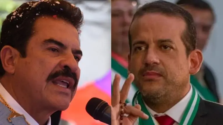 El alcalde cochabambino, Manfred Reyes Villa (i), y el gobernador cruce&ntilde;o, Luis Fernando Camacho. ARCHIVO OPINI&Oacute;N