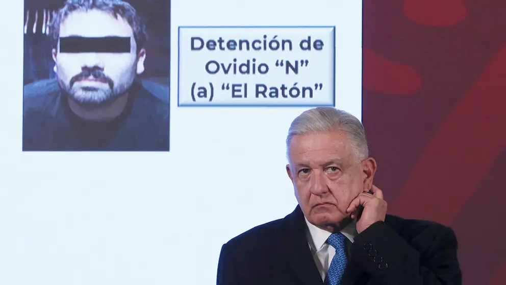 L&oacute;pez Obrador niega intervenci&oacute;n de EEUU en detenci&oacute;n de hijo del Chapo./ EFE