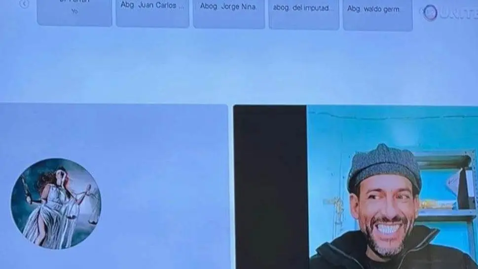 Luis Fernando Camacho, en la audiencia virtual de apelaci&oacute;n. CAPTURA DE VIDEO