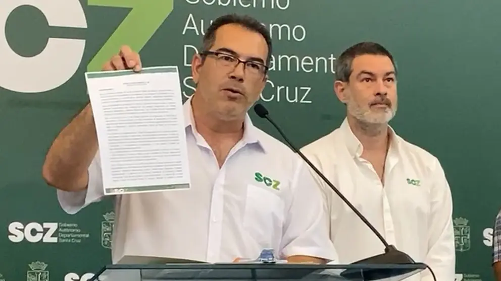 Mario Aguilera, en conferencia de prensa. TOMADA DE ERBOL