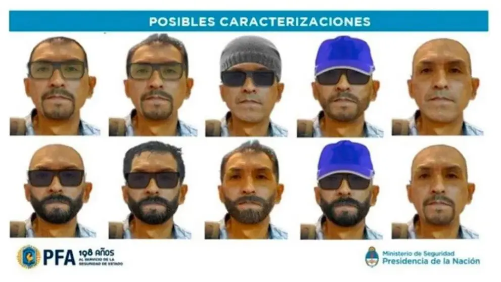 Tito Franklin Escobar Ayllon, el taxista boliviano buscado por la Justicia argentina, en diferentes posibles caracterizaciones. RRSS