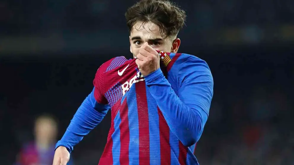 Gavi celebra su gol en el 3-0 cul&eacute; sobre el Sevilla en el Camp Nou, por la Liga Espa&ntilde;ola. INSTAGRAM FC BARCELONA
