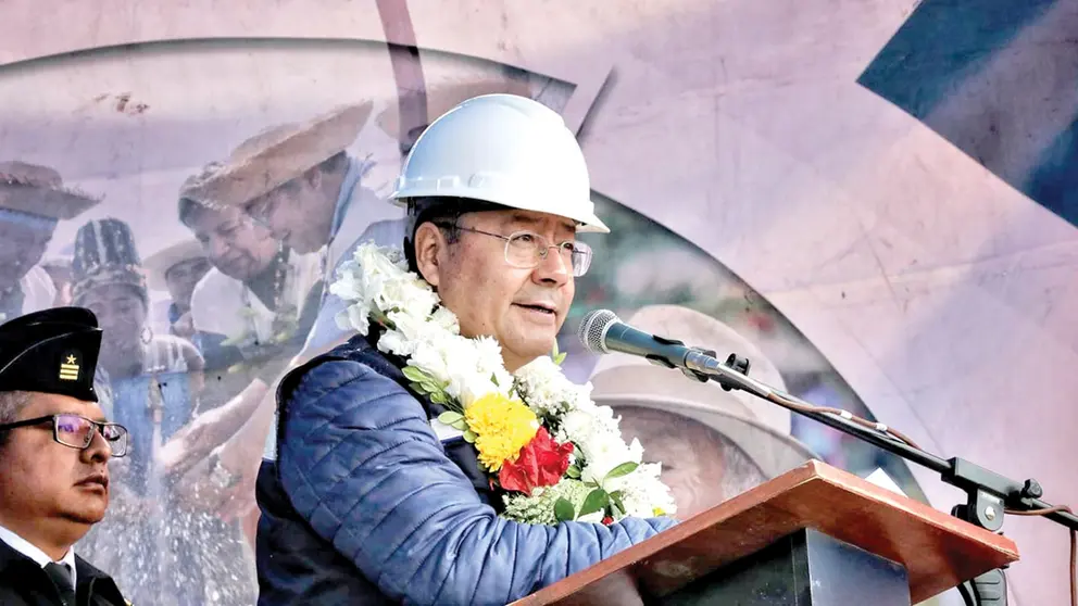El presidente Luis Arce en un acto protocolar. ABI