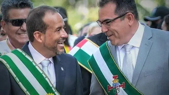 Luis Fernando Camacho y Mario Aguilera, m&aacute;ximas autoridades de Santa Cruz. URGENTE.BO