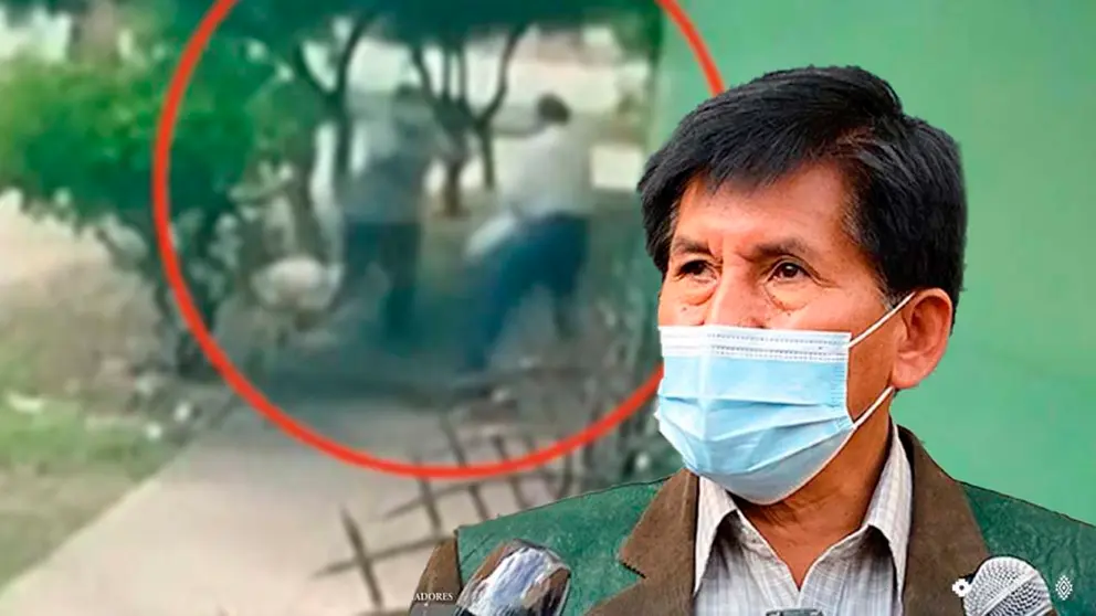 Imagen del robo y posterior asesinato de un librecambista en Santa Cruz, el senador del MAS, Felix Ajpi. Composici&oacute;n OPINI&Oacute;N