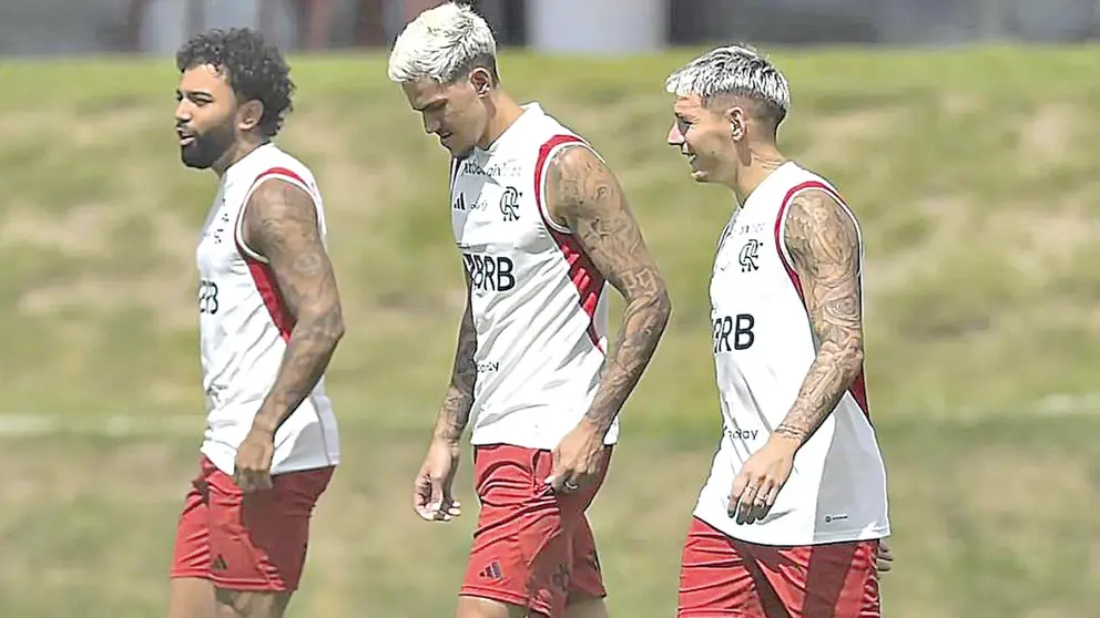 Jugadores del Mengao, durante un entrenamiento. CLUB FLAMENGO