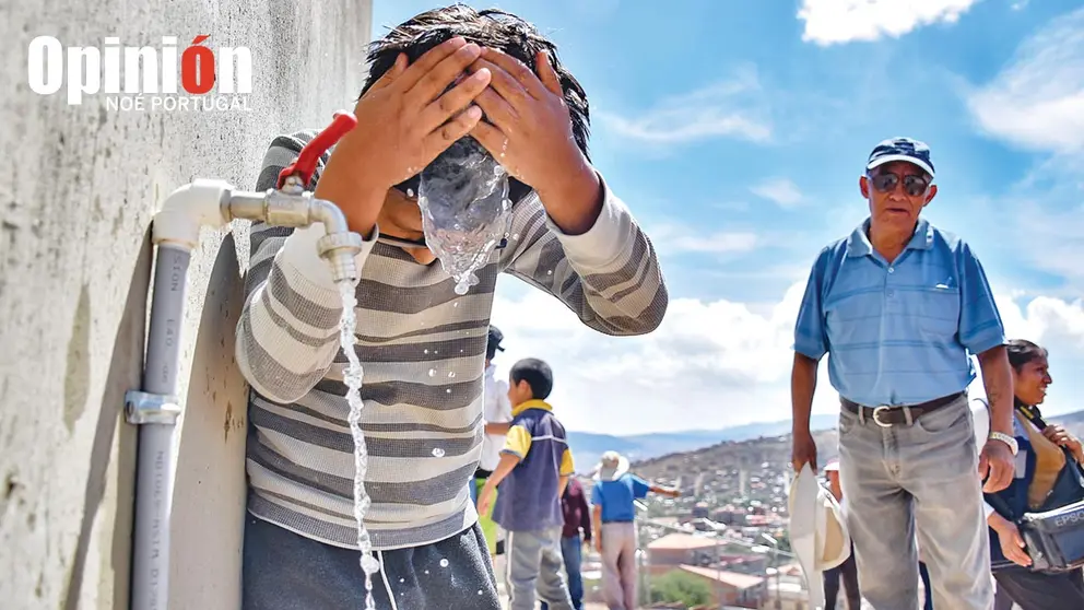 Servicio de agua en el sur de la ciudad de Cochabamba. NO&Eacute; PORTUGAL
