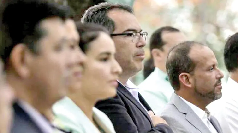 El vicegobernador Mario Aguilera y el gobernador Luis Fernando Camacho. ABI