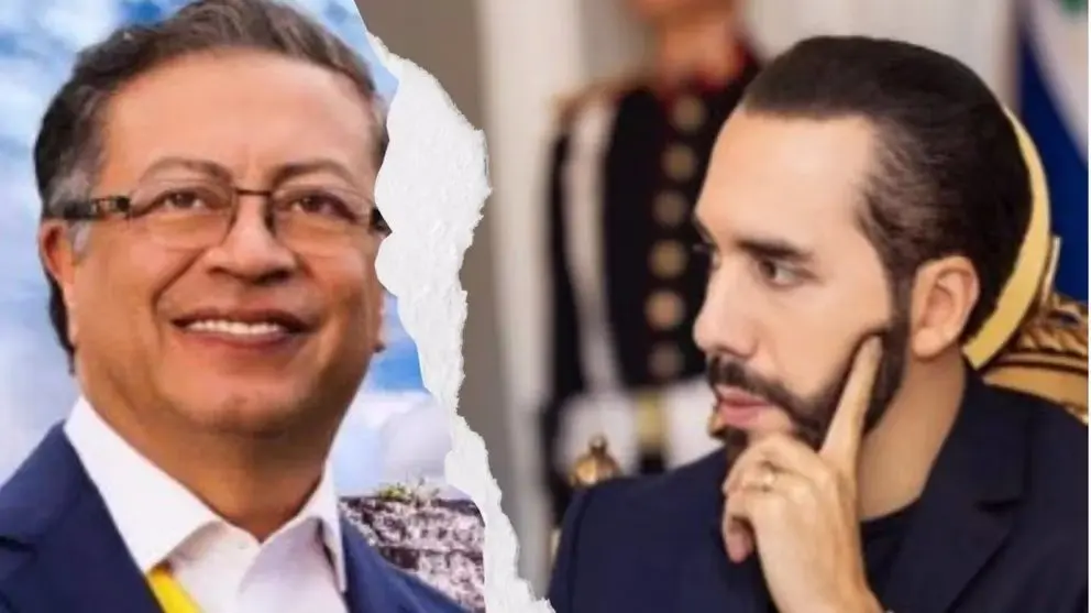 Gustavo Petro (i) y Nayib Bukele.