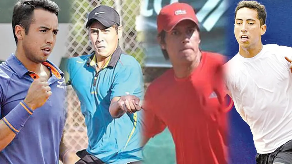 Hugo Delli&eacute;n (i) y Equipo Bolivia de tenis. ARCHIVO