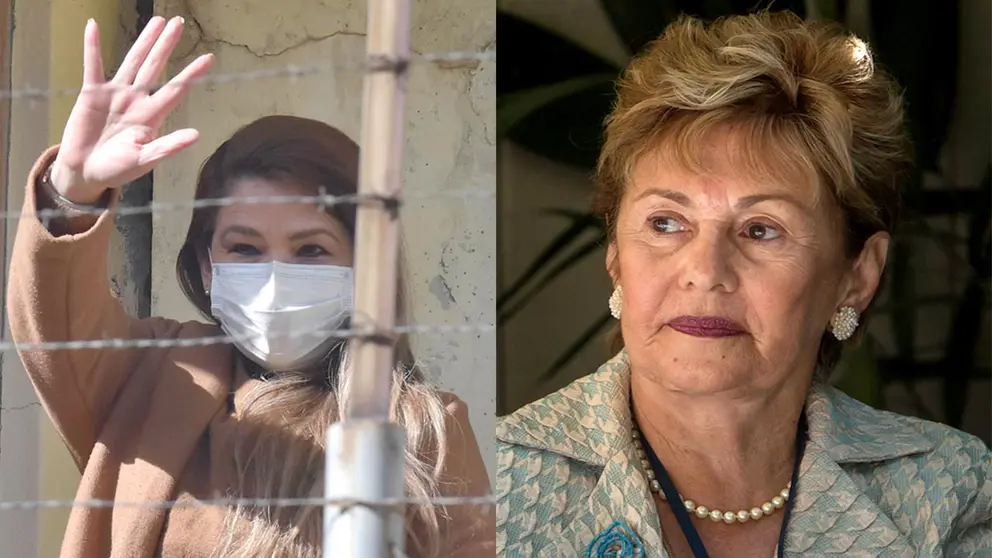 Fotografías de archivo, las expresidentas de Bolivia, Jeanine Áñez y Mireya Moscoso de Panamá./ EFE