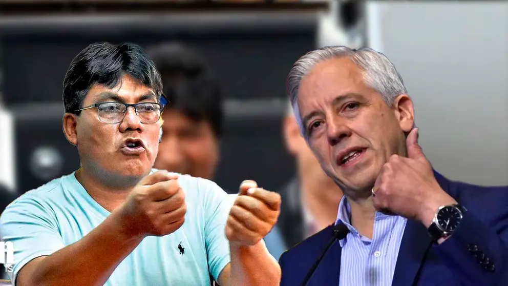 El diputado del Movimiento Al Socialismo, H&eacute;ctor Arce (i) el exvicepresidente &Aacute;lvaro Garc&iacute;a Linera (d). Composici&oacute;n OPINI&Oacute;N
