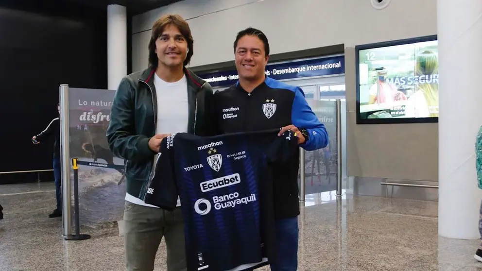 El delantero en su llegada a Argentina. Independiente del Valle.