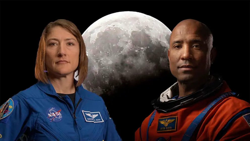Los astronautas Christina Koch y David Glover. COMPOSICI&Oacute;N OPINI&Oacute;N