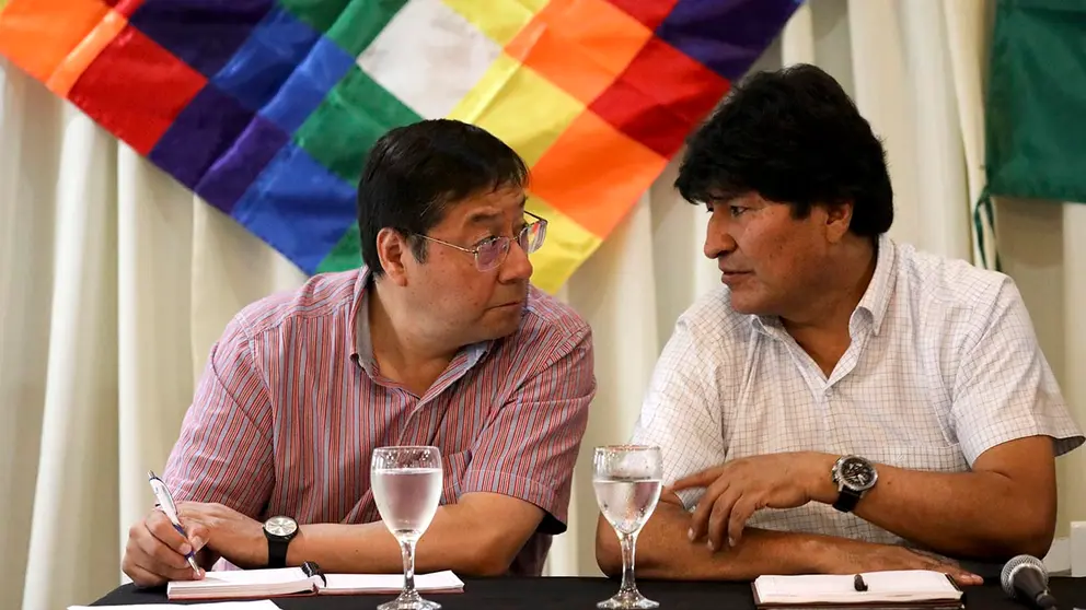 El presidente Luis Arce y el exmandatario Evo Morales./ ARCHIVO