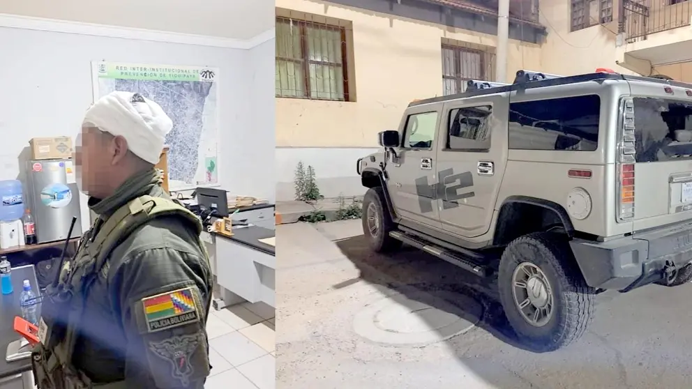 Policía sufre agresión durante la intervención./ FELCC
