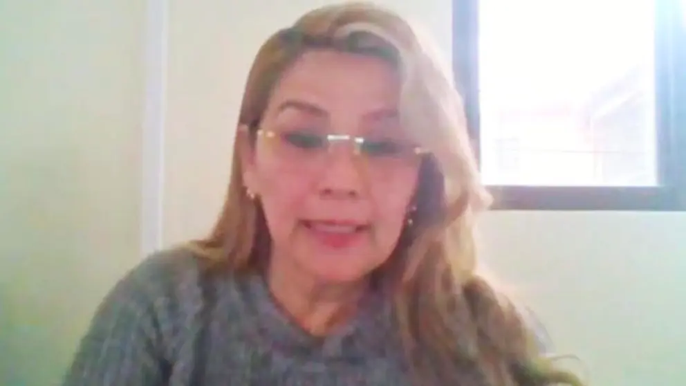 La expresidenta, Jeanine Añez en la audiencia de este jueves./ ERBOL.