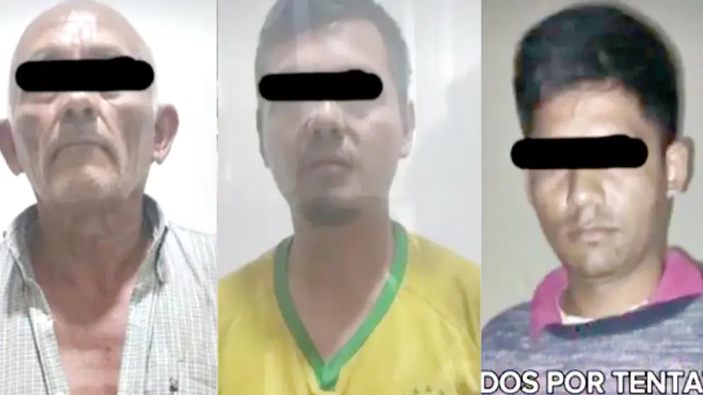 Algunos de los sindicados de haber baleado a una niña y a su madre, miembros de su familia, en Yacuiba, Tarija. / FELCV TARIJA