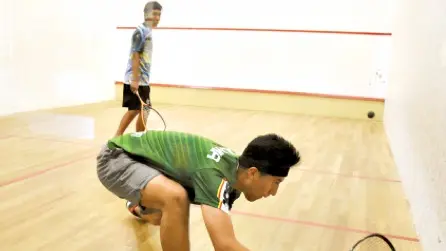 Una acci&oacute;n del partido de torneo municipal de squash. DICO SOL&Iacute;S