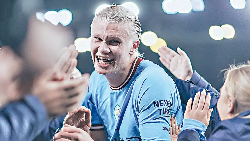 Erling Haaland festeja una conquista para el Manchester City en el Etihad Stadium./ INSTAGRAM MANCITY