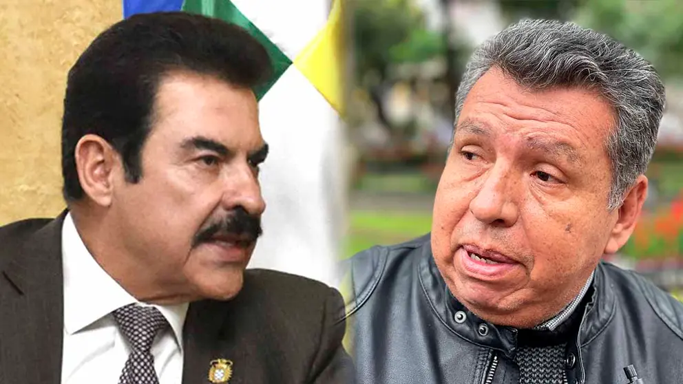 El alcalde Manfred Reyes Villa (i), el presidente del directorio de S&uacute;mate Henry Paredes (d). COMPOSICI&Oacute;N OPINI&Oacute;N