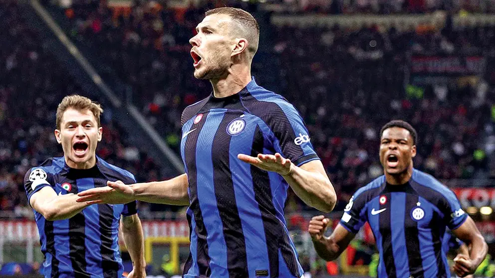 El delantero bosnio Edin Dzeko celebra su conquista en el 0-2 de Inter al Milan en San Siro por semis de Champions./ INSTAGRAM INTER DE MIL&Aacute;N