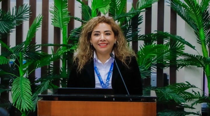 Presidenta de la Aduana de Bolivia, Karina Serrudo. BD