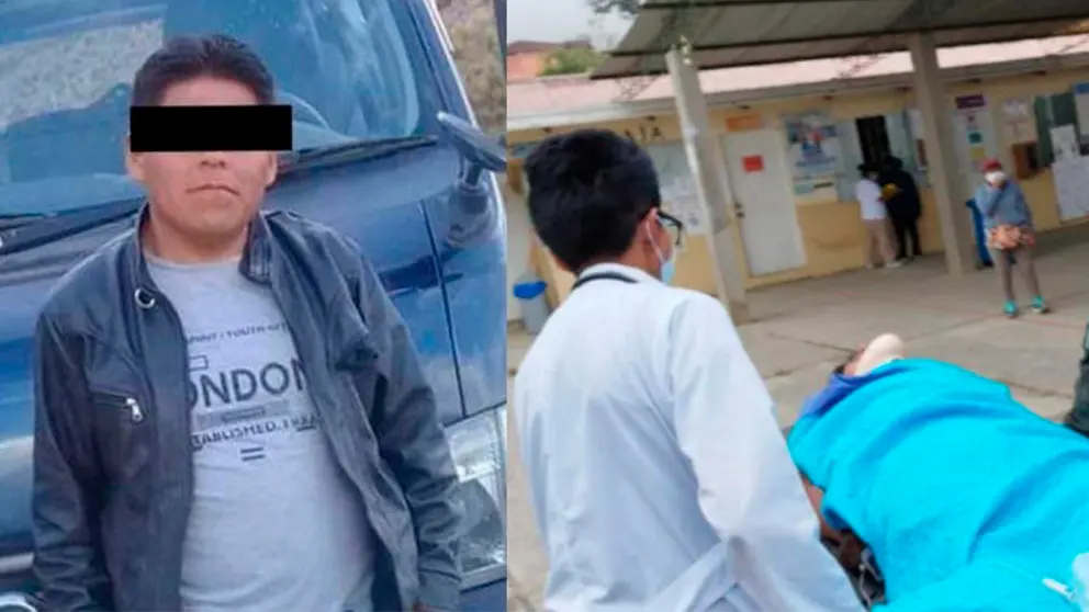 Del lado izquierdo Rafael H., presunto autor de la muerte de Roberto. Del lado derecho el acusado siendo trasladado a un centro m&eacute;dico. RRSS.