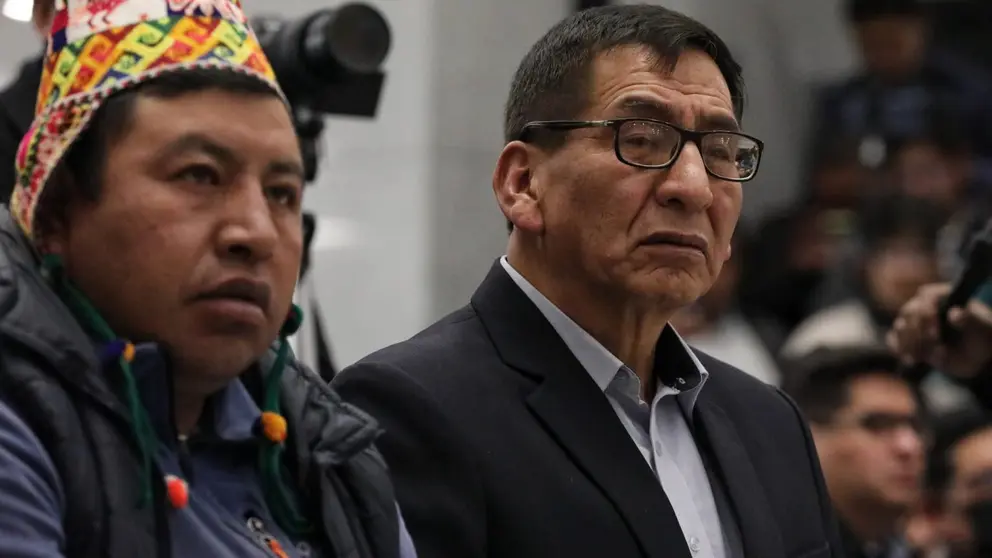 El nuevo ministro de Medio Ambiente y Agua, Rub&eacute;n M&eacute;ndez (i). PRENSA LUCHO ARCE