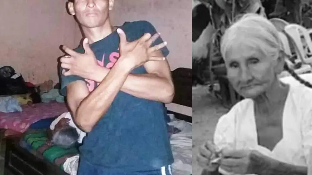 Del lado izquierdo Benito P. acusado de matar a su abuelita Emiliana. De lado derecho la v&iacute;ctima. RRSS.