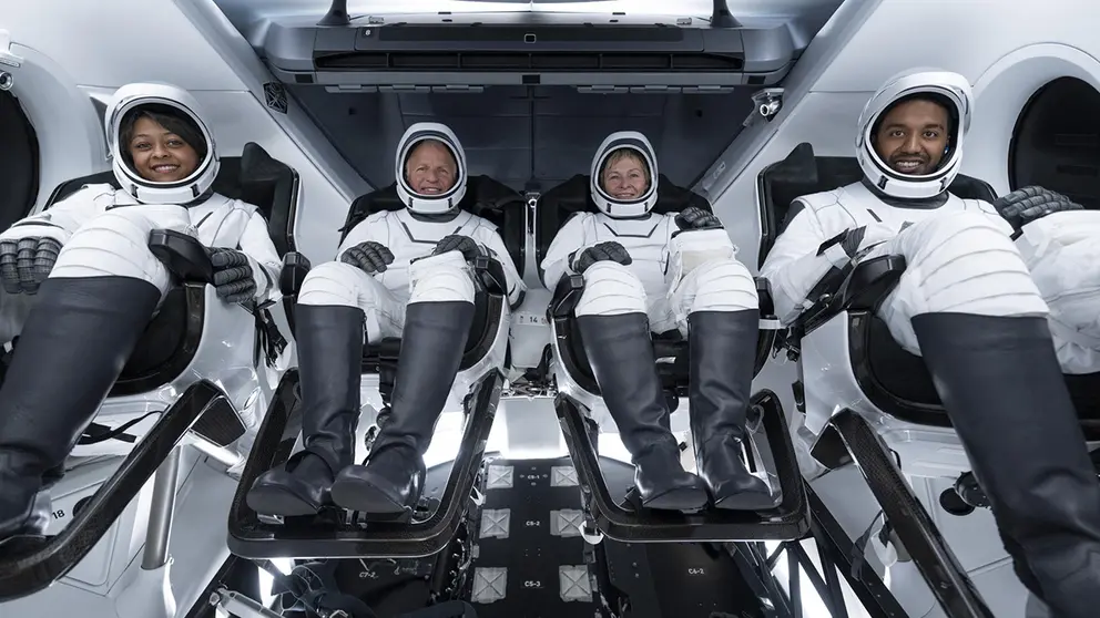 Fotograf&iacute;a del 19 de mayo cedida por Axiom Space donde aparecen los cuatro astronautas de la misi&oacute;n tripulada Ax-2./ EFE