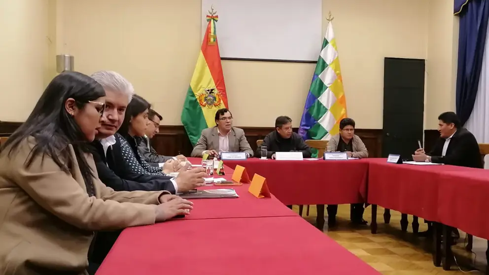 Reuni&oacute;n convocada por Choquehuanca en la Vicepresidencia./ ERBOL